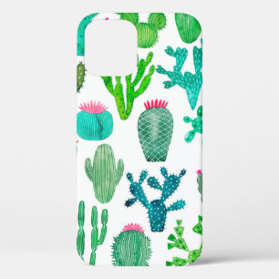 Waterverf cactus plant set, cacti flower illustra iPhone 12 hoesje