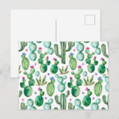 Waterverf Cactus Planten Patroon Briefkaart (Voorkant / Achterkant)