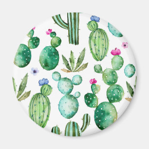 Waterverf Cactus Planten Patroon Magneet