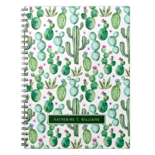 Waterverf Cactus Planten Patroon Notitieboek