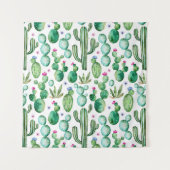 Waterverf Cactus Planten Patroon Wandkleed (Voorkant (horizontaal))
