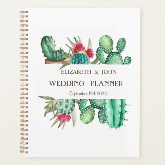 Waterverf Cactus Polka Dots Planner (Voorkant)