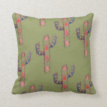 Waterverf Cactus Print Pillow
