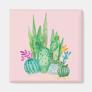 Waterverf , cactus , sacharose , groot magneet