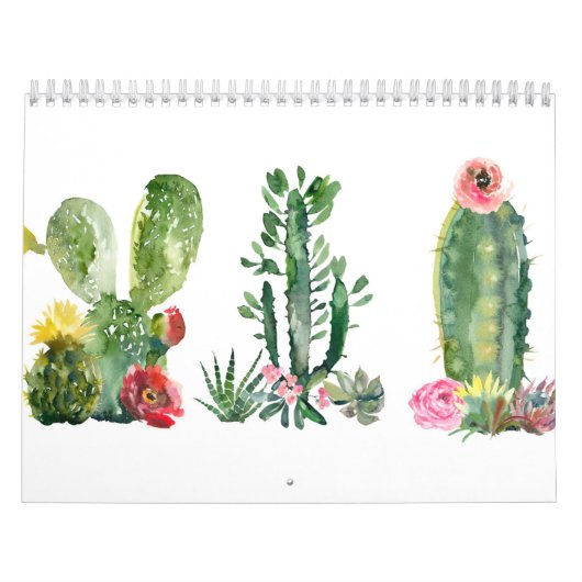 Waterverf Cactus schilderen Kalender (Hoes)