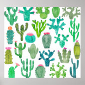 Waterverf Cactus Set: Artistiek Collectie Poster (Voorkant)