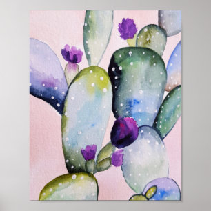 Waterverf Cactus Succulent Floral Poster