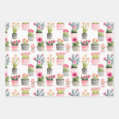 Waterverf Cactus Succulent Pattern Western Chic Inpakpapier Vel (Voorkant)