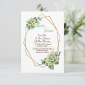 Waterverf Cactus & Succulent Wedding Invitation (Staand voorkant)