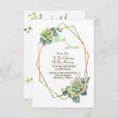 Waterverf Cactus & Succulent Wedding Invitation (Voorkant / Achterkant)