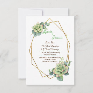 Waterverf Cactus & Succulent Wedding Invitation