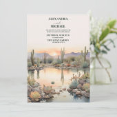 Waterverf Cactus Succulents Wedding Kaart (Staand voorkant)