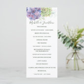 Waterverf Cactus Succulents Wedding Program Programma (Staand voorkant)
