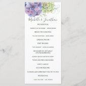 Waterverf Cactus Succulents Wedding Program Programma (Voorkant)
