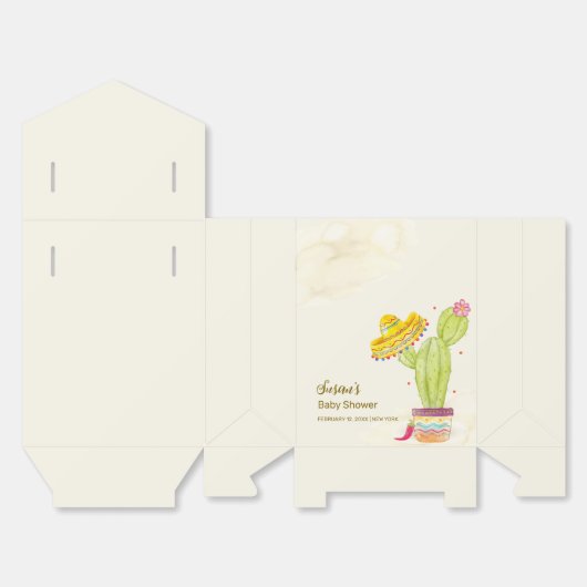Waterverf Cactus Taco 'Over een Baby-Baby shower Bedankdoosjes (Ongevouwen)