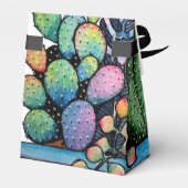 Waterverf cactus tuin in potten bedankdoosjes (Achterkant)