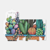 Waterverf cactus tuin in potten bedankdoosjes (Uitgevouwen)