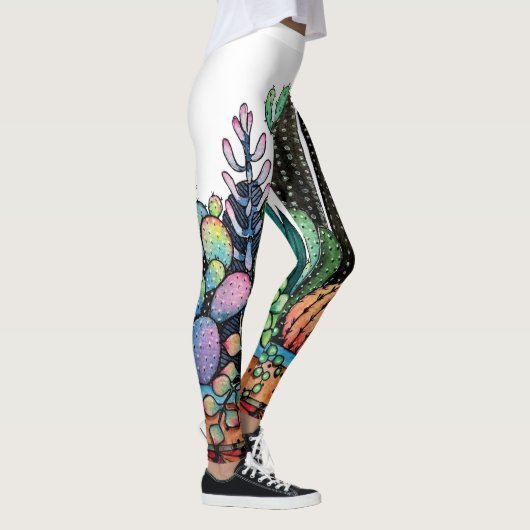 Waterverf cactus tuin in potten leggings (Rechts)