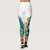 Waterverf cactus tuin in potten leggings (Achterkant)