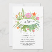 Waterverf Cactus Wedding Update Kaart (Voorkant)