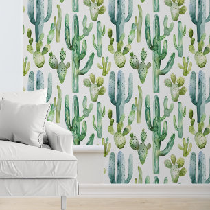 Waterverf Cactus zuidwestelijke woestijn Behang