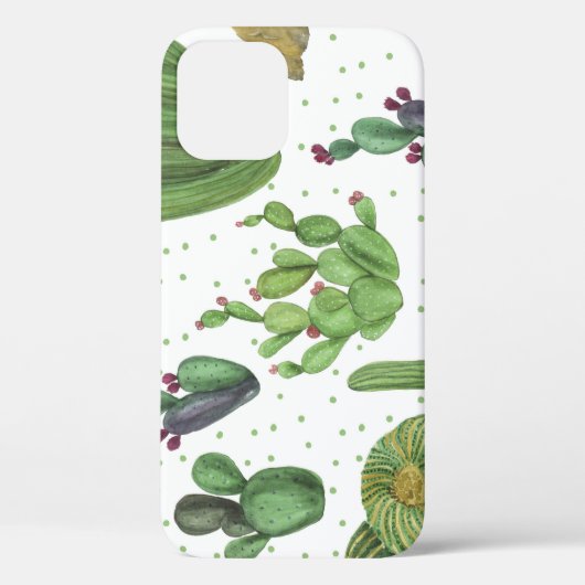 Waterverf cactussen, naadloos natuurlijk patroon. Case-Mate iPhone case (Achterkant)