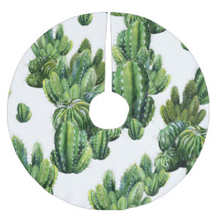 Waterverf Cactussen Naadloze Illustratiepatroon Kerstboom Rok