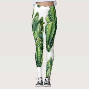 Waterverf Cactussen Naadloze Illustratiepatroon Leggings