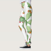 Waterverf Cactussen: Tropisch tuinpatroon. Leggings (Links)