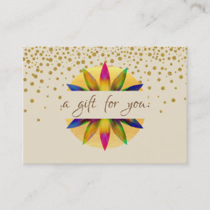 Waterverf Cadeaucertificaat Lotus Flower Yoga Visitekaartje