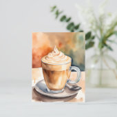 Waterverf, Café Latte, Postcrossing Briefkaart (Staand voorkant)