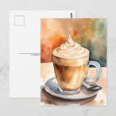 Waterverf, Café Latte, Postcrossing Briefkaart (Voorkant / Achterkant)