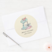 Waterverf Cake mixer Bakery peach Ronde Sticker (Envelop)