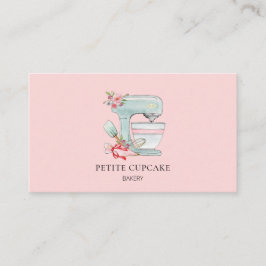 Waterverf Cake mixer logo roze bakkerij Visitekaartje