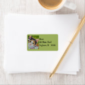 Waterverf Calico Kitten en Zwavelvaten Art L Etiket (Insitu)