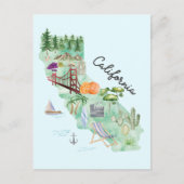 Waterverf California State Art Kaart (Voorkant)