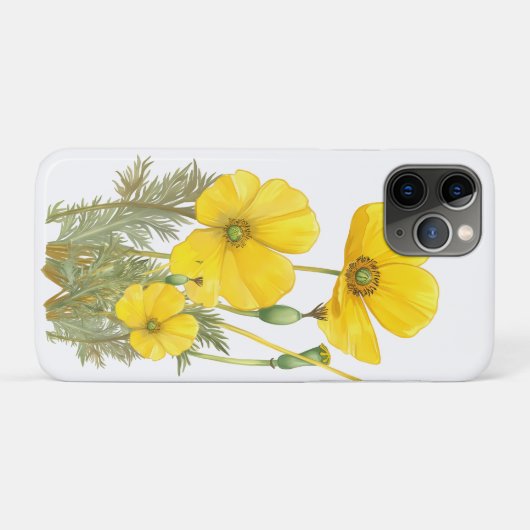 Waterverf Californië Poppy Yellow Flower Case-Mate iPhone Case (Achterkant (horizontaal))