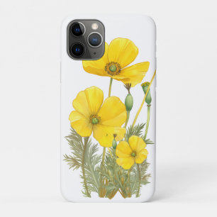 Waterverf Californië Poppy Yellow Flower iPhone 11 Pro Hoesje