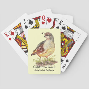 Waterverf Californische Quail State-vogel Speelkaarten