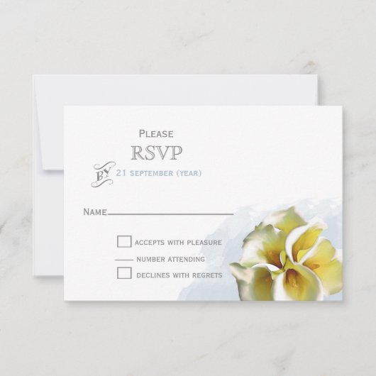 waterverf calla lilies Floral bruiloft RSVP Kaartje (Voorkant)