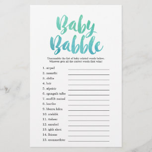 Waterverf Calligrafie Baby Babble Game Flyer