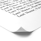 Waterverf Calligrafie Beach Wedding Seating Chart Poster (Hoek)