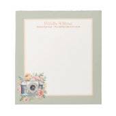 Waterverf camera en bloemen notitieblok (Voorkant)