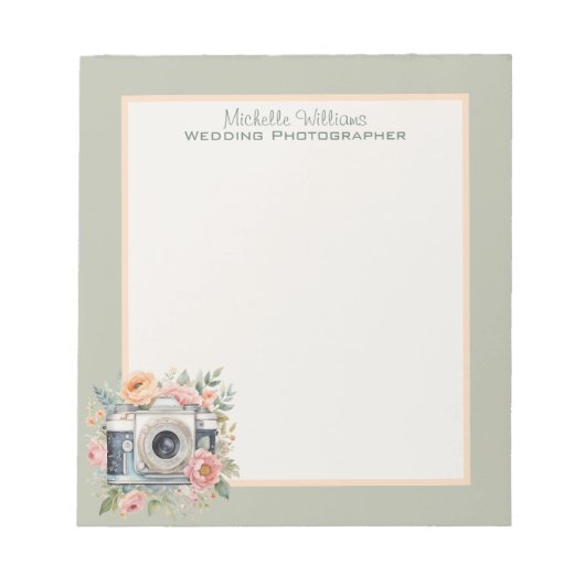 Waterverf camera en bloemen notitieblok (Voorkant)