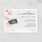 Waterverf  camera & Florals Fotografie Visitekaartje (Achterkant)