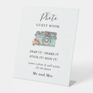 Waterverf Camera Foto Gastenboek Reclamebord Met Voetstuk