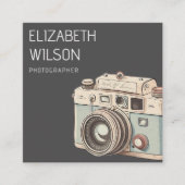 Waterverf Camera Fotograaf Vierkante Visitekaartje (Voorkant)