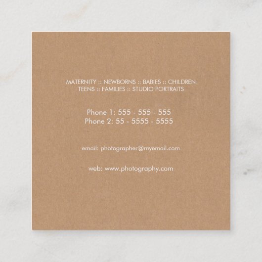 Waterverf camera fotograaf Visitekaartjes (Achterkant)