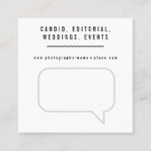 Waterverf Camera Fotografie Lens Custom Vierkante Visitekaartje (Achterkant)