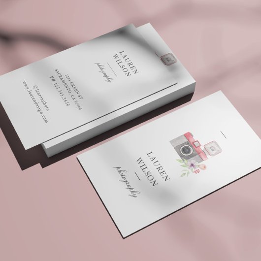 Waterverf Camera Fotografie Visitekaartje